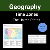 Time Zone Worksheet - The United States - Geography - Micr