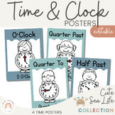 Time and Clock Posters | Cute Sea Life Math Classroom Decor