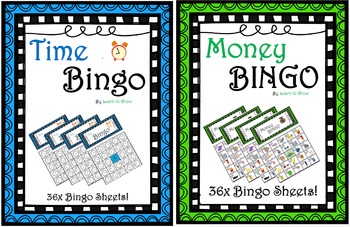 Preview of Time and Money Bingo!! 2 sets of 36x sheets!