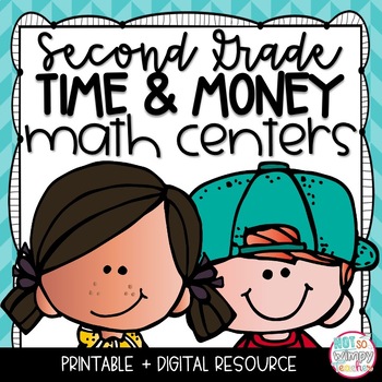 Preview of Time and Money Math Centers SECOND GRADE