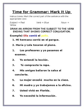 Spanish Preterit Tense Drawing Worksheets Teaching Resources Tpt