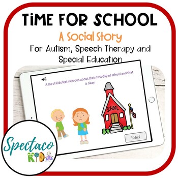 Preview of Time for School Social Story for Autism visual supports Boom Cards
