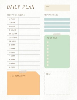 Preview of Time management and calendar work sheet printable planner