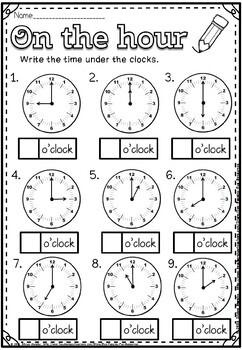 Time on the hour and half past worksheets(50% off for 48 hours) | TpT