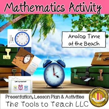 Preview of Analog Hour Time Beach Presentation Lesson Activities No Prep