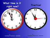 Time practice SMART Board notebook page