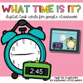 Preview of Time to 15 Minutes Task Cards for Google Slides | Distance Learning