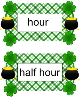Preview of Time to Count the Gold!  Vocabulary Card Sampler Freebie!