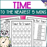 Time to Five Minutes - Telling Time Worksheets, Analogue a