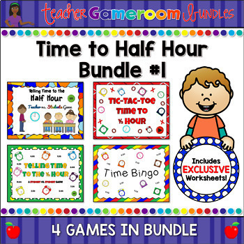 Preview of Time to Half Hour PowerPoint Game Bundle #1