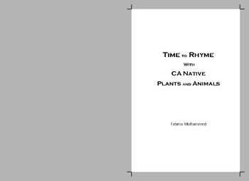 Preview of Time to Rhyme with CA Native Plants and Animals