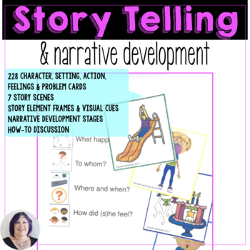 Preview of Story Telling Skills and Narrative Development Picture Cards and Story Templates