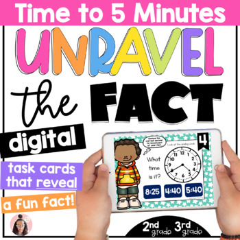 Preview of Telling Time to the 5 Minute Digital Task Cards Game 2nd Grade 3rd Grade