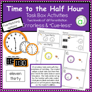 Time to the Half Hour Task Box Activity