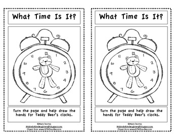 Preview of Time to the Hour-Emergent Reader for Kindergarten and First Grade