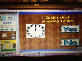 Preview of Time to the Hour & Half Hour grade 1 CCSS 1.MD.3 ActivInspire Flipchart