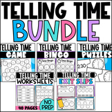 Telling Time to the Hour and Half-Hour BUNDLE: Worksheets,