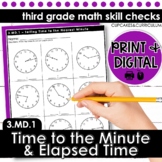 Telling Time Worksheets for Telling Time to the Minute & E