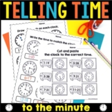Telling Time to the Nearest Minute Worksheets and Cut and 