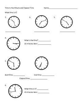 Preview of Time to the minute and Elapsed Time