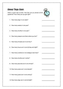 Understanding and using time - printable worksheets for life skills teens