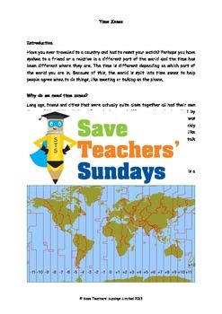 Preview of Time Zones Lesson Plan and Worksheet
