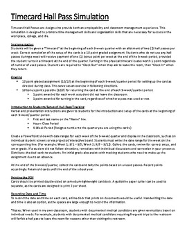 Preview of Timecard Hall Pass Simulation