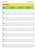 Timed Activity Data Tracking Sheet - Editable