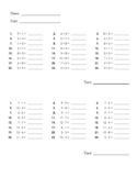 Timed Addition and Subtraction Fact Fluency within 20 (18 