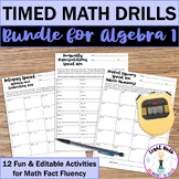 Timed Math Drills (Sprints) Bundle for Algebra 1