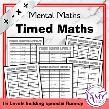 Preview of Timed Maths- Fluency Practice for the Four Operations