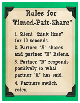 Preview of Timed Pair Share Rules Chart