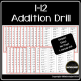 Timed Subtraction One Minute Drill/Practice