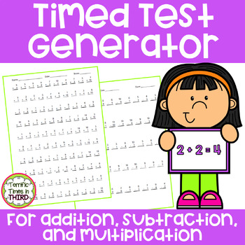 Preview of Timed Test Generator for Addition, Subtraction, and Multiplication