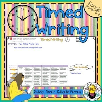 Timed Writing Digital Template: Includes timer, rubric, movable pieces ...