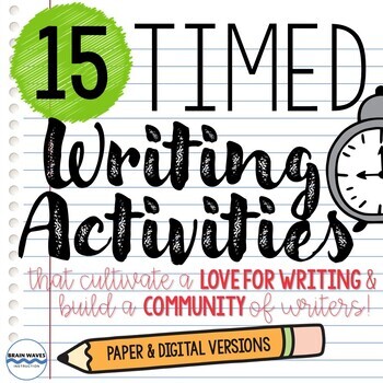 Preview of Timed Writing Prompts for Creative Writing & Writing Skills (Paper and Digital)