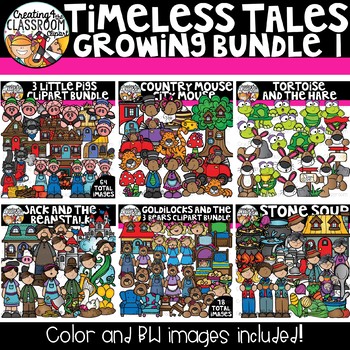 Preview of Timeless Tales Clipart Growing Bundle {Reading Clipart}