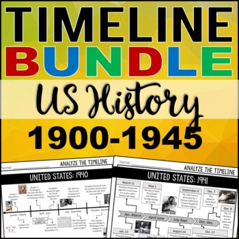 Preview of Timeline Practice: US History 1900-1945 BUNDLE (Google Compatible)
