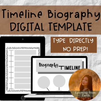Preview of Timeline for Biography Research Project | Digital Template