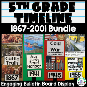 Preview of Timeline Bulletin Board Display BUNDLE for 5th grade Social Studies (1867-2001)
