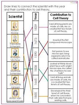 cell theory timeline worksheet