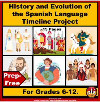 Preview of Timeline History of the Development of the Spanish Language Project or Activity