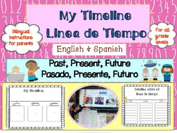 Preview of Timeline Past Present Future & Spanish Linea de Tiempo Presente Pasado Futuro