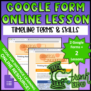 Preview of Timeline Terms & Skills (Distance Learning: 2 Google Forms Lessons!)