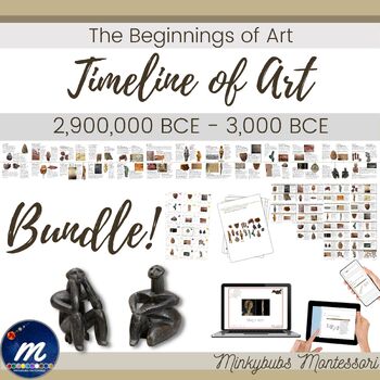 Preview of Timeline of Ancient Art to 3000 BCE Montessori Compatible MEGA BUNDLE Media DL