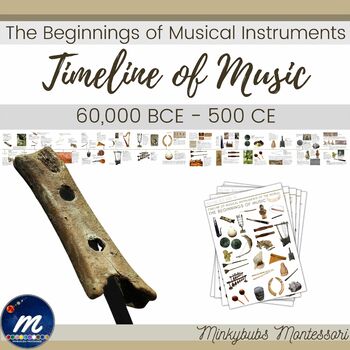 Preview of Timeline of Early Music Instruments Artifacts Culture Montessori History Print