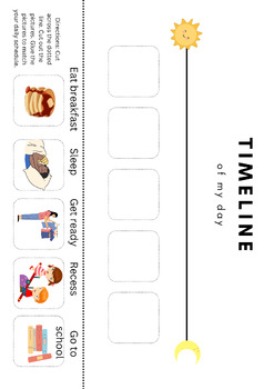 Preview of Timeline of My Day (Sequencing of Events)