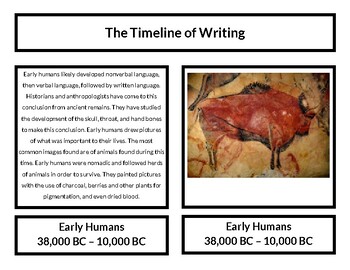 Preview of Timeline of Writing Montessori Great Lesson Material
