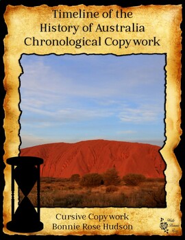 Preview of Timeline of the History of Australia Chronological Cursive Copywork