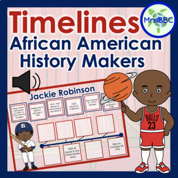 Preview of Timelines: Athletes & Entertainers in Black History Digital Boom Cards™